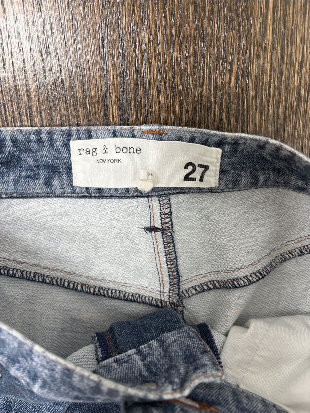 rag & bone Medium Blue Wide-Leg Denim Jeans - Picture 2 of 3